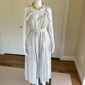 Magaschoni White/light Gray Jumpsuit with Tie Strap NWOT